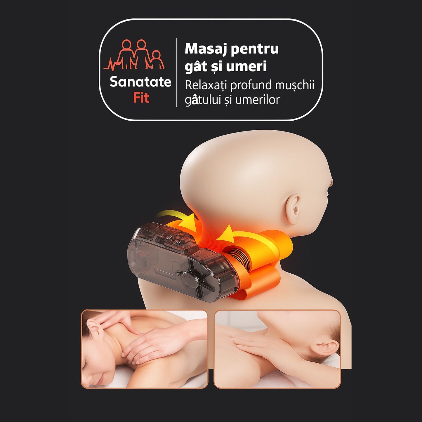 Husa de Scaun pentru Masaj Shiatsu 2D 3D, cu Functie de Incalzire si Masaj, Masaj cu Framantare și Vibratii, 3 Moduri, 3 Viteze, pentru Dureri Cervicale si de Spate